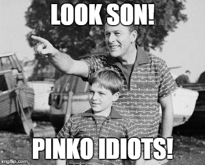 Look Son Meme | LOOK SON! PINKO IDIOTS! | image tagged in memes,look son | made w/ Imgflip meme maker