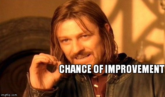 One Does Not Simply Meme | CHANCE OF IMPROVEMENT | image tagged in memes,one does not simply | made w/ Imgflip meme maker