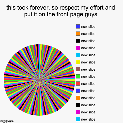 this took forever, so respect my effort and put it on the front page guys | | image tagged in funny,pie charts | made w/ Imgflip chart maker