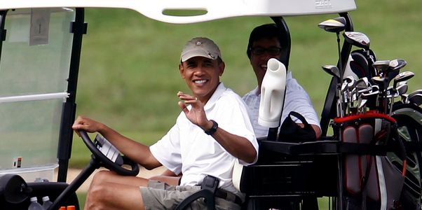 Obama golfing Blank Meme Template
