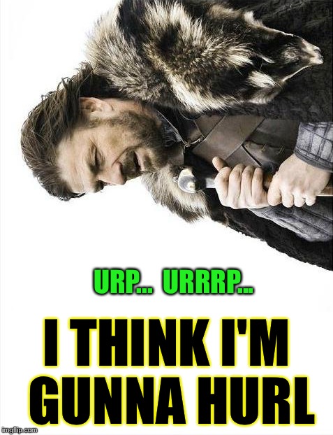 Brace Yourselves X is Coming Meme | URP...  URRRP... I THINK I'M GUNNA HURL | image tagged in memes,brace yourselves x is coming | made w/ Imgflip meme maker