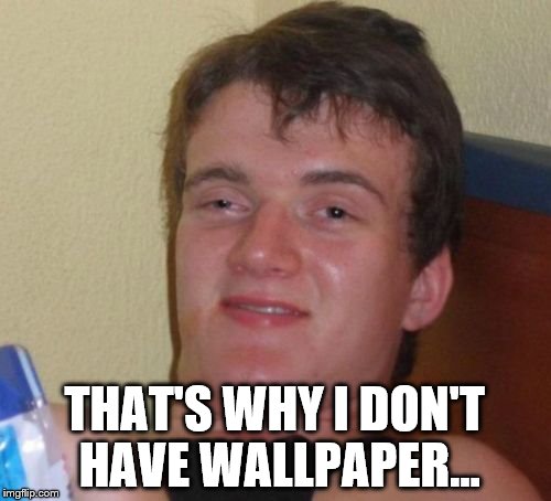 10 Guy Meme | THAT'S WHY I DON'T HAVE WALLPAPER... | image tagged in memes,10 guy | made w/ Imgflip meme maker