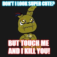 DON'T I LOOK SUPER CUTE? BUT TOUCH ME AND I KILL YOU! | image tagged in touch me i dare you | made w/ Imgflip meme maker