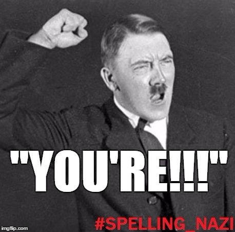 "YOU'RE!!!" | image tagged in spelling nazi | made w/ Imgflip meme maker