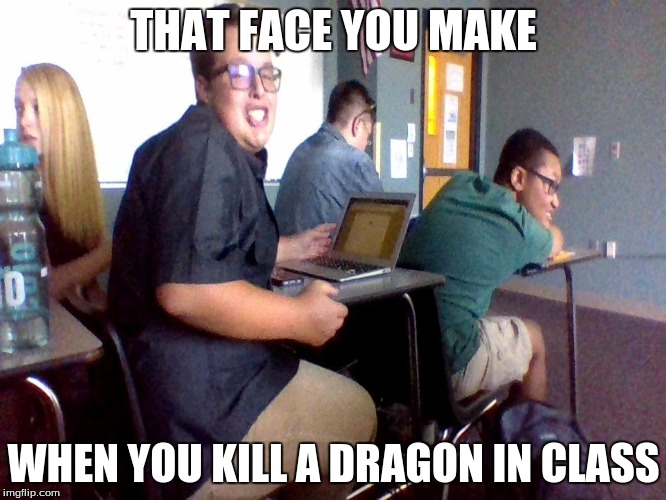 Sexy Etwan the dragon slayer | THAT FACE YOU MAKE; WHEN YOU KILL A DRAGON IN CLASS | image tagged in sexy etwan,dragon,dragon slayer,bored | made w/ Imgflip meme maker