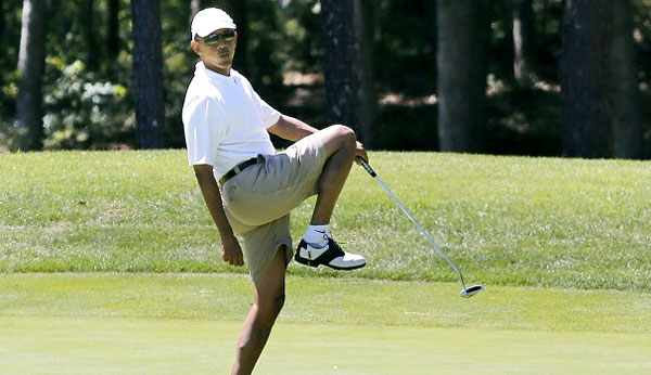 Obama golfing Blank Meme Template