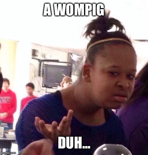 Black Girl Wat Meme | A WOMPIG DUH... | image tagged in memes,black girl wat | made w/ Imgflip meme maker