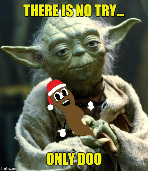 Judge him by his size, do you? | THERE IS NO TRY... ONLY DOO | image tagged in yoda,mr hankey,star wars | made w/ Imgflip meme maker