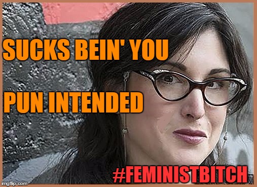 feminist Zeisler | SUCKS BEIN' YOU #FEMINISTB**CH PUN INTENDED | image tagged in feminist zeisler | made w/ Imgflip meme maker