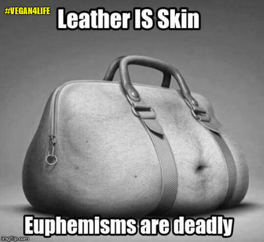 Leather is skin | #VEGAN4LIFE | image tagged in vegan,vegan4life,leather,funny,memes,funny memes | made w/ Imgflip meme maker