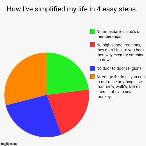 Simplify your life! | image tagged in funny,pie charts | made w/ Imgflip chart maker