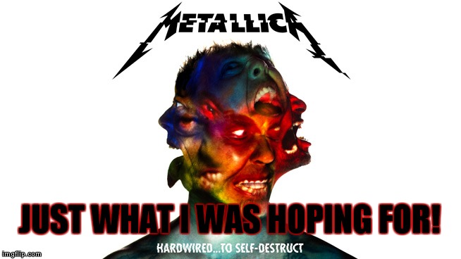 Rock with me! | JUST WHAT I WAS HOPING FOR! | image tagged in metallica,badass | made w/ Imgflip meme maker