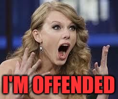 surprised swift | I'M OFFENDED | image tagged in surprised swift | made w/ Imgflip meme maker