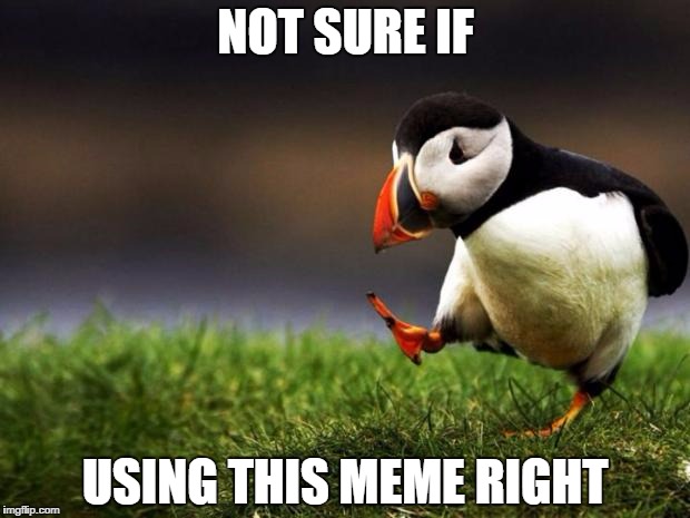 Unpopular Opinion Puffin Meme | NOT SURE IF; USING THIS MEME RIGHT | image tagged in memes,unpopular opinion puffin | made w/ Imgflip meme maker