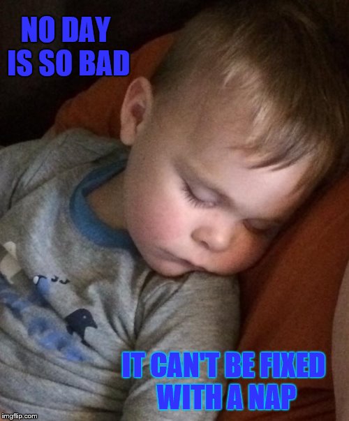 No day is so bad... | NO DAY IS SO BAD; IT CAN'T BE FIXED WITH A NAP | image tagged in nap | made w/ Imgflip meme maker