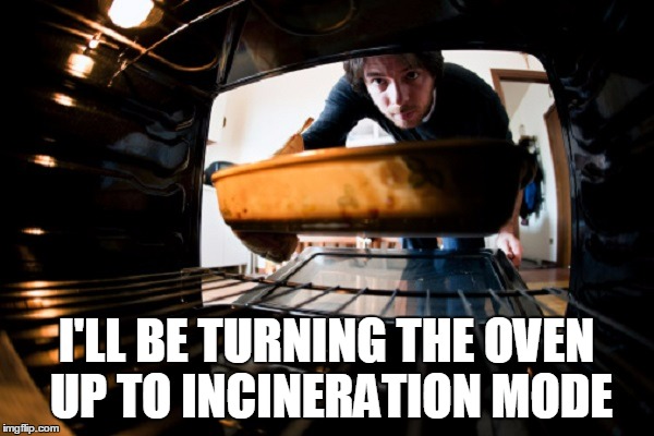 I'LL BE TURNING THE OVEN UP TO INCINERATION MODE | made w/ Imgflip meme maker