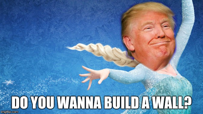 Do You Wanna Build A Wall? Cause it's pointless. :D | DO YOU WANNA BUILD A WALL? | image tagged in donald trump frozen,memes,donald trump | made w/ Imgflip meme maker