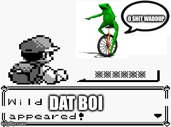 Memes in Pokemon  | O SHIT WADDUP; DAT BOI | image tagged in pokemon appears,pokemon,dat boi,o shit waddup | made w/ Imgflip meme maker