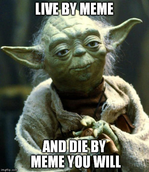 crusader yoda | LIVE BY MEME; AND DIE BY MEME YOU WILL | image tagged in memes,star wars yoda | made w/ Imgflip meme maker