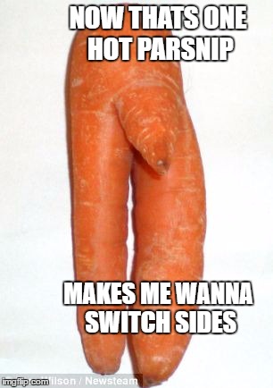 NOW THATS ONE HOT PARSNIP MAKES ME WANNA SWITCH SIDES | made w/ Imgflip meme maker