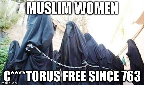 Muslim woman | MUSLIM WOMEN; C****TORUS FREE SINCE 763 | image tagged in muslim woman | made w/ Imgflip meme maker