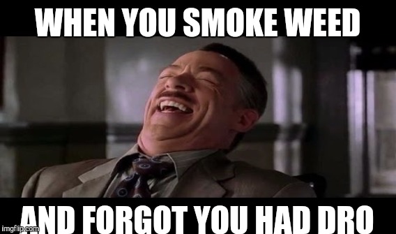 Jonahs' J's | WHEN YOU SMOKE WEED; AND FORGOT YOU HAD DRO | image tagged in too damn high | made w/ Imgflip meme maker