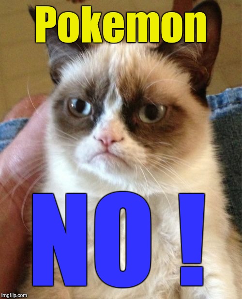 Pokemon NO! | Pokemon; NO ! | image tagged in memes,grumpy cat | made w/ Imgflip meme maker