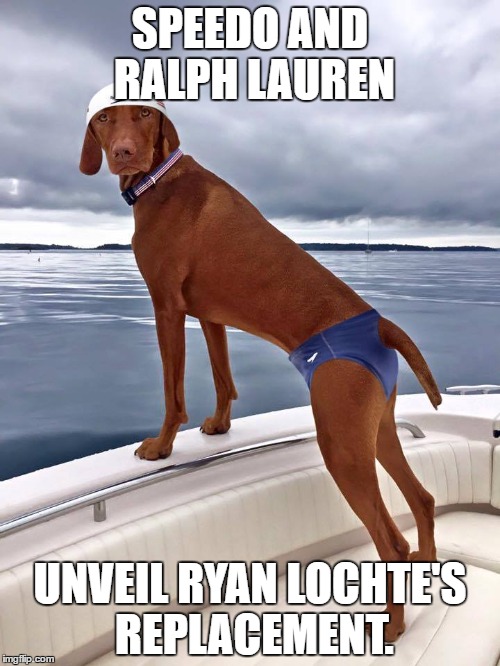 Ryan Lochte | SPEEDO AND RALPH LAUREN; UNVEIL RYAN LOCHTE'S REPLACEMENT. | image tagged in sponsor,meme | made w/ Imgflip meme maker