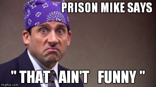 The way you feel when MEME AIN'T FUNNY ! |  PRISON MIKE SAYS; " THAT   AIN'T   FUNNY " | image tagged in meme,the office,micheal scott,prison mike,funny | made w/ Imgflip meme maker