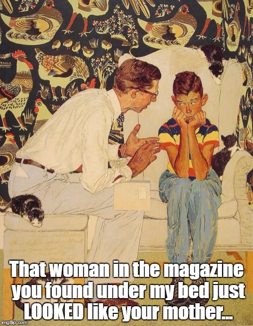 It must've happened to someone | That woman in the magazine you found under my bed just LOOKED like your mother... | image tagged in memes,the problem is,magazines | made w/ Imgflip meme maker