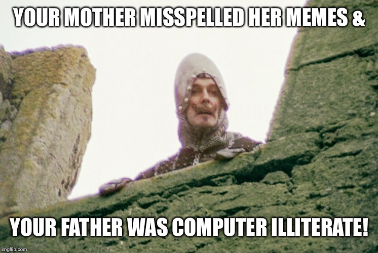 YOUR MOTHER MISSPELLED HER MEMES & YOUR FATHER WAS COMPUTER ILLITERATE! | made w/ Imgflip meme maker