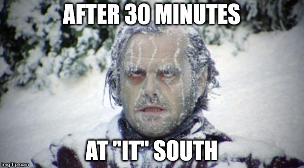 After Cold Water Challenge  | AFTER 30 MINUTES; AT "IT" SOUTH | image tagged in after cold water challenge | made w/ Imgflip meme maker