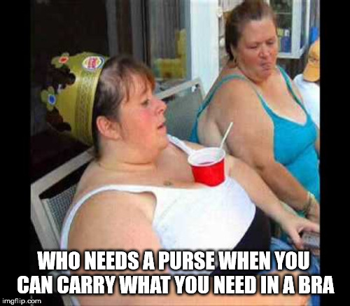 WHO NEEDS A PURSE WHEN YOU CAN CARRY WHAT YOU NEED IN A BRA | made w/ Imgflip meme maker