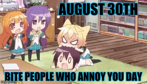 8/30 Bite People Who Annoy You Day: Chibi Blank Meme Template