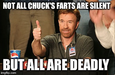 Chuck Norris Approves | NOT ALL CHUCK'S FARTS ARE SILENT; BUT ALL ARE DEADLY | image tagged in memes,chuck norris approves | made w/ Imgflip meme maker