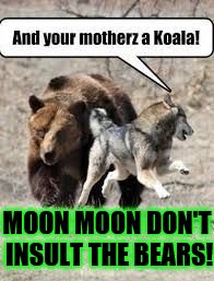 MOON MOON DON'T INSULT THE BEARS! | image tagged in moonmoon | made w/ Imgflip meme maker