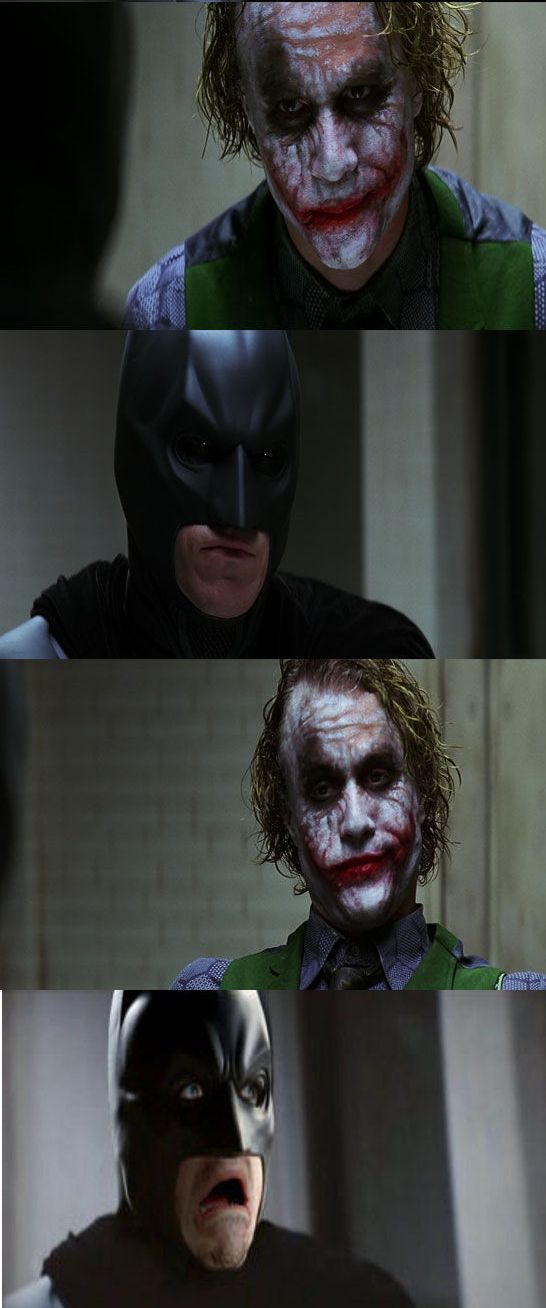 Joker scares Batman Blank Meme Template