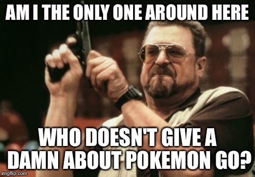 Am I The Only One Around Here Meme | AM I THE ONLY ONE AROUND HERE; WHO DOESN'T GIVE A DAMN ABOUT POKEMON GO? | image tagged in memes,am i the only one around here | made w/ Imgflip meme maker