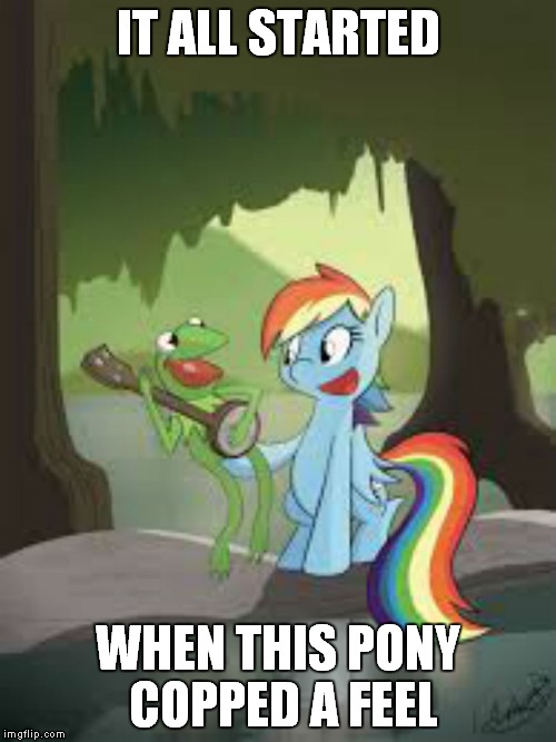 IT ALL STARTED WHEN THIS PONY COPPED A FEEL | made w/ Imgflip meme maker