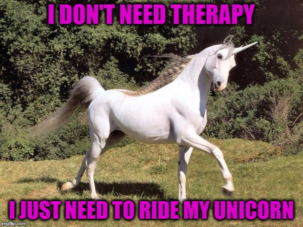 Unicorns | I DON'T NEED THERAPY; I JUST NEED TO RIDE MY UNICORN | image tagged in unicorns | made w/ Imgflip meme maker