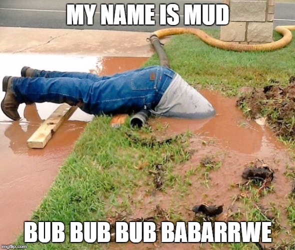 head in mud | MY NAME IS MUD; BUB BUB BUB BABARRWE | image tagged in head in mud | made w/ Imgflip meme maker