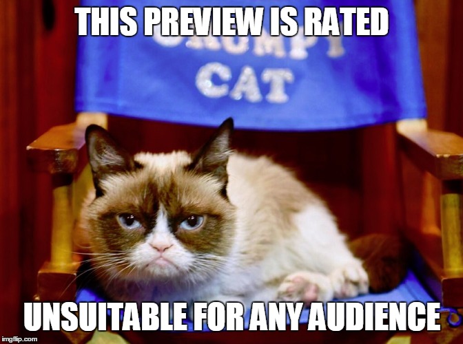 THIS PREVIEW IS RATED UNSUITABLE FOR ANY AUDIENCE | made w/ Imgflip meme maker