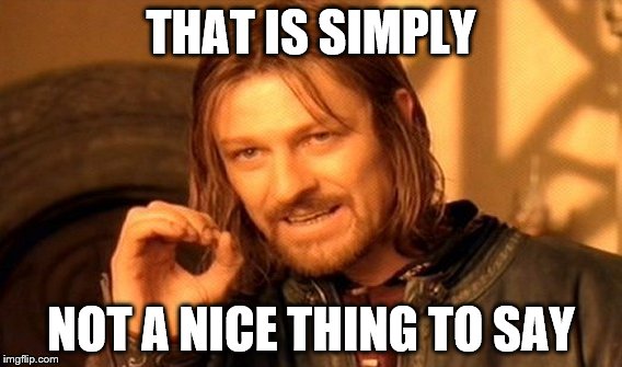One Does Not Simply Meme | THAT IS SIMPLY NOT A NICE THING TO SAY | image tagged in memes,one does not simply | made w/ Imgflip meme maker