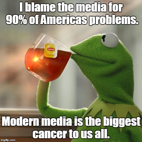 But That's None Of My Business | I blame the media for 90% of Americas problems. Modern media is the biggest cancer to us all. | image tagged in memes,but thats none of my business,kermit the frog | made w/ Imgflip meme maker