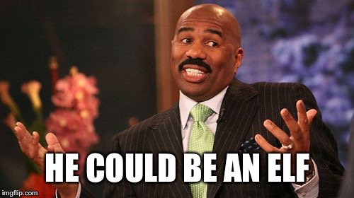 Steve Harvey Meme | HE COULD BE AN ELF | image tagged in memes,steve harvey | made w/ Imgflip meme maker