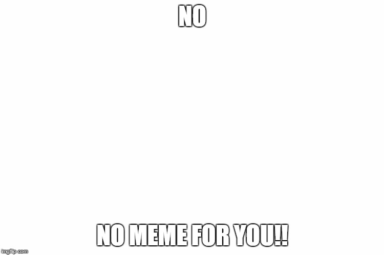 no | NO; NO MEME FOR YOU!! | image tagged in memes | made w/ Imgflip meme maker