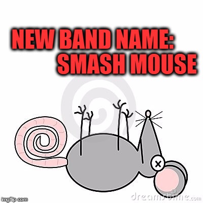 Smash Mouse | NEW BAND NAME:               
SMASH MOUSE | image tagged in music,humor,mice | made w/ Imgflip meme maker