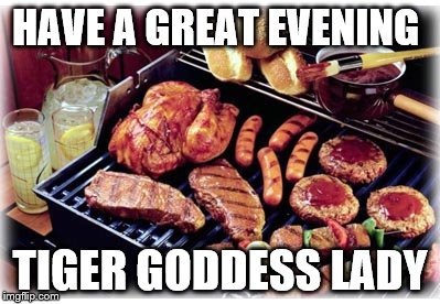 HAVE A GREAT EVENING; TIGER GODDESS LADY | made w/ Imgflip meme maker