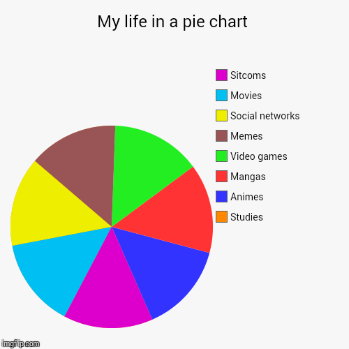 My life in a pie chart - Imgflip