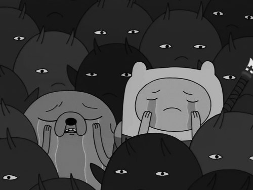 High Quality Finn and Jake crying Blank Meme Template